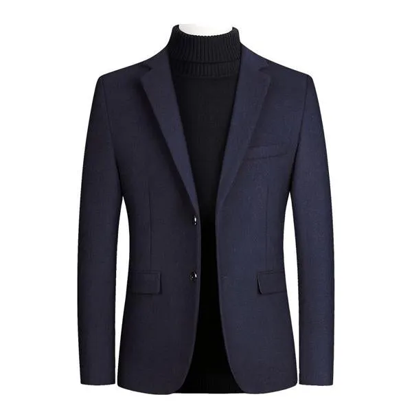 Blazer de couleur unie rétro pour homme