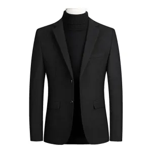 Blazer de couleur unie rétro pour homme