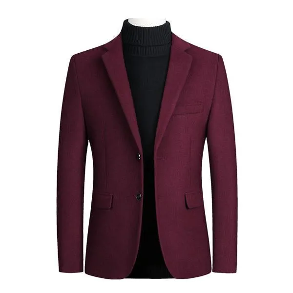 Blazer de couleur unie rétro pour homme
