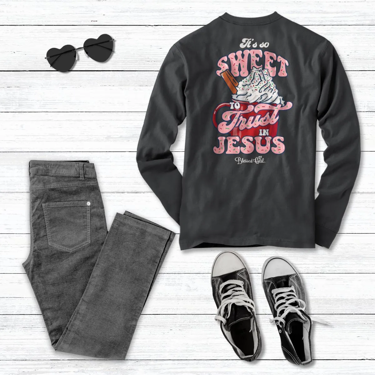 Blessed Girl Womens Long Sleeve T-Shirt It's So Sweet