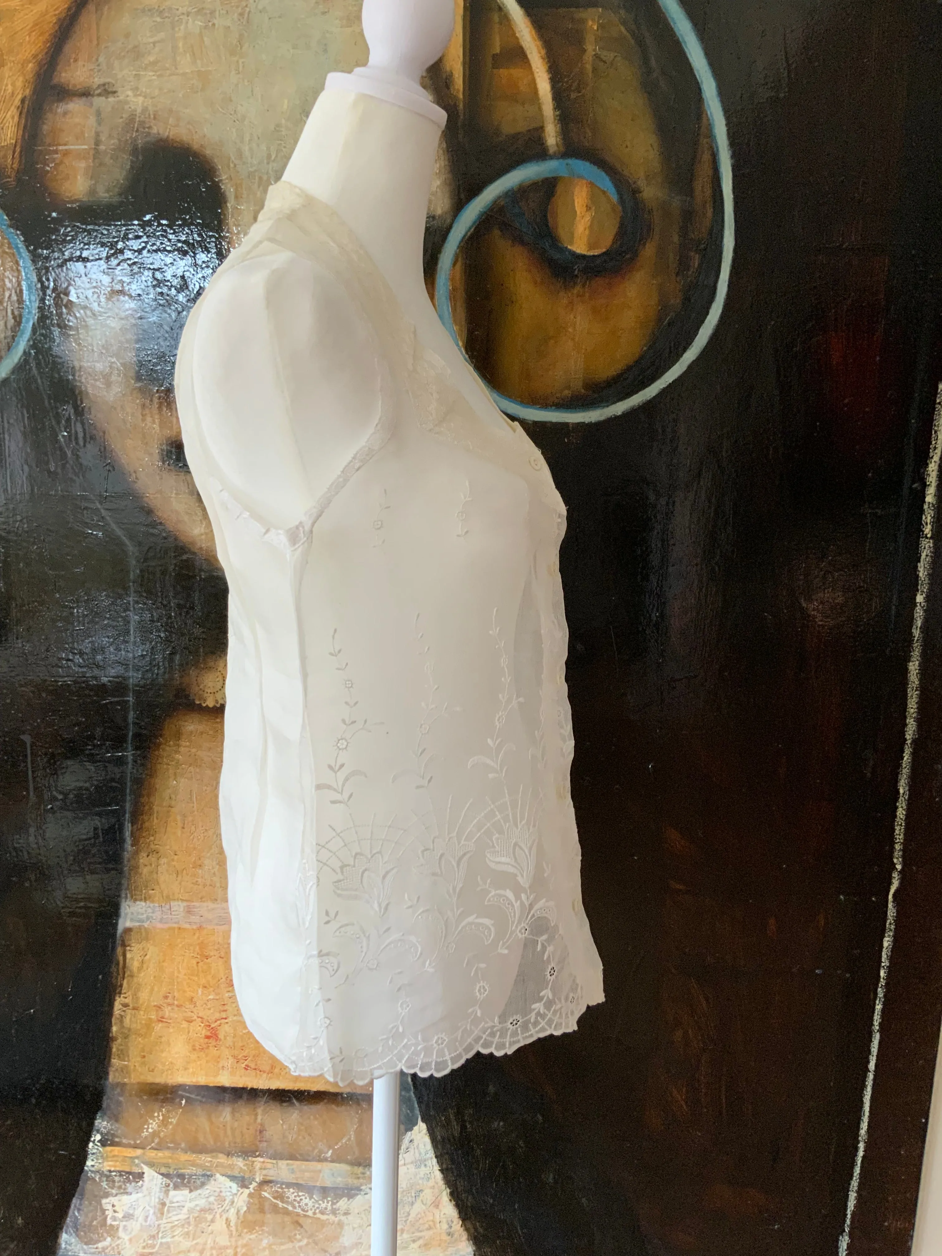 Blouse made with antique fabric - Y2K - E3