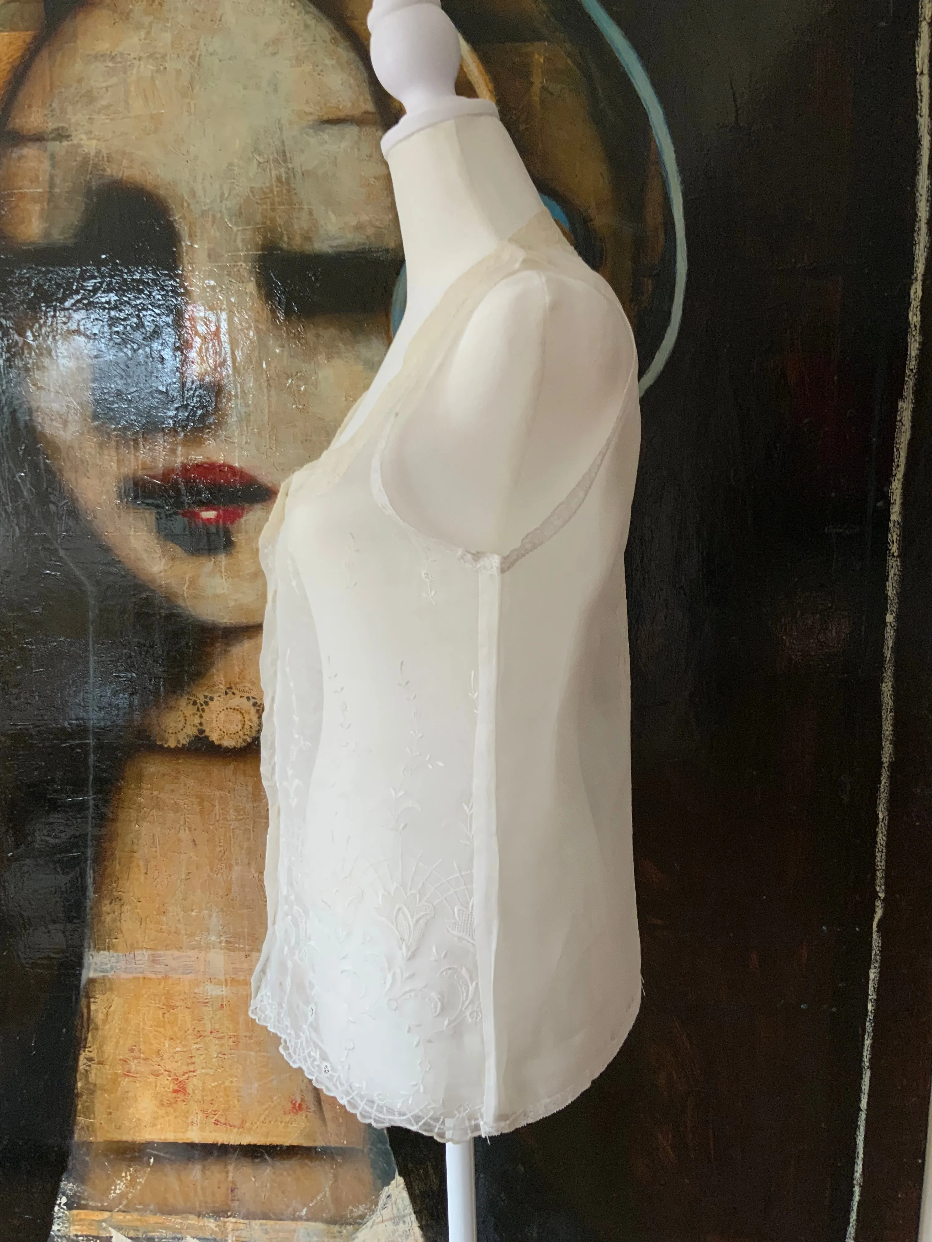 Blouse made with antique fabric - Y2K - E3