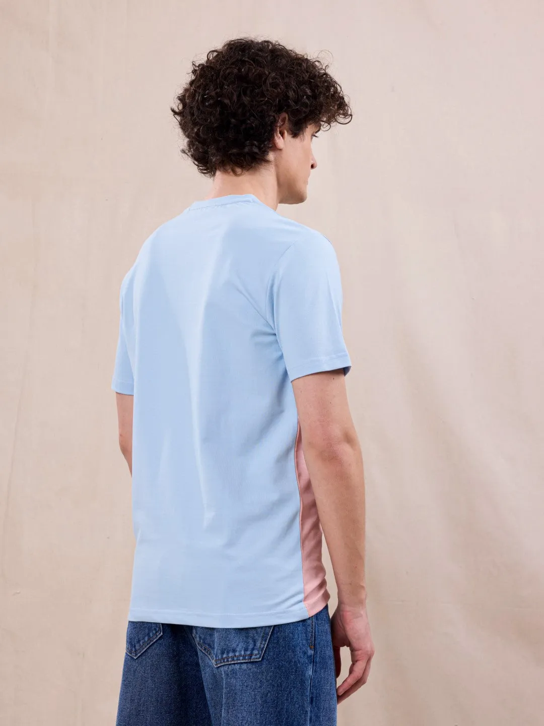 Blue Crew Neck Plain T-Shirt