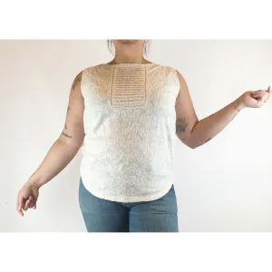 Boom Shankar pre-owned white embroydered sleeveless top size 14