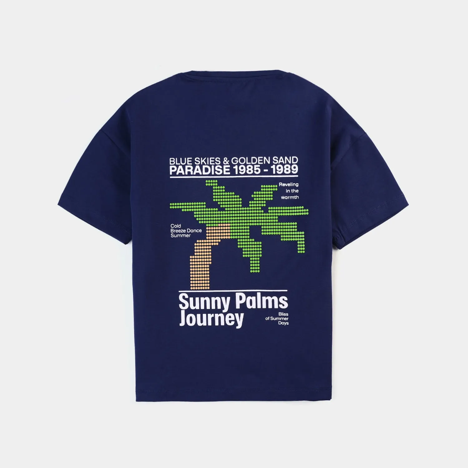 Boys Lycra Jersey T-Shirt HS Sunny Palm Journey-NAVY
