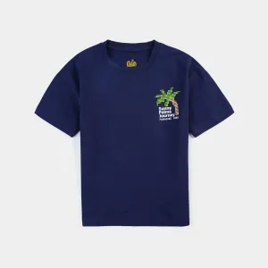 Boys Lycra Jersey T-Shirt HS Sunny Palm Journey-NAVY