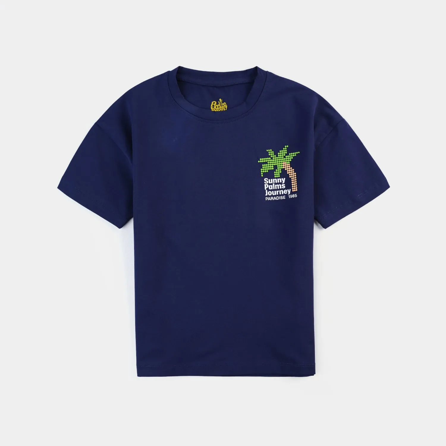 Boys Lycra Jersey T-Shirt HS Sunny Palm Journey-NAVY