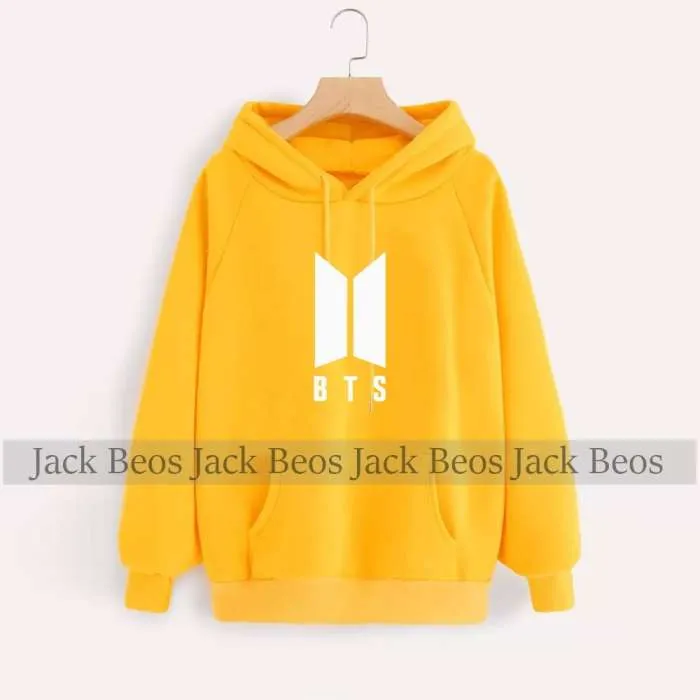 BTS Yellow Hoodie Pocket Drawstring Hooded Casual Pullover 288