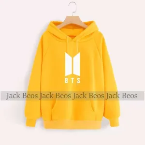 BTS Yellow Hoodie Pocket Drawstring Hooded Casual Pullover 288