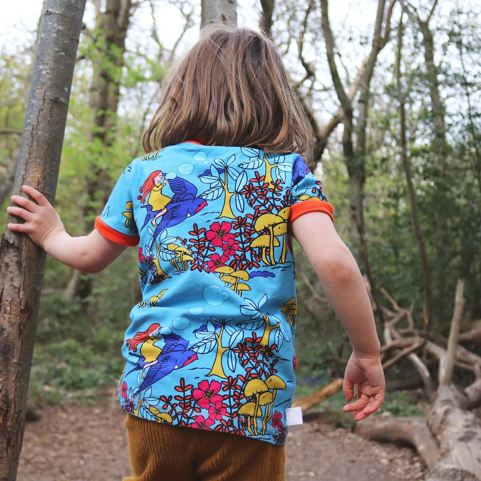Bubbles and Swallow Short Sleeve Shirt - 2 Left Size 2-3 & 9-10 years