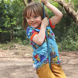 Bubbles and Swallow Short Sleeve Shirt - 2 Left Size 2-3 & 9-10 years