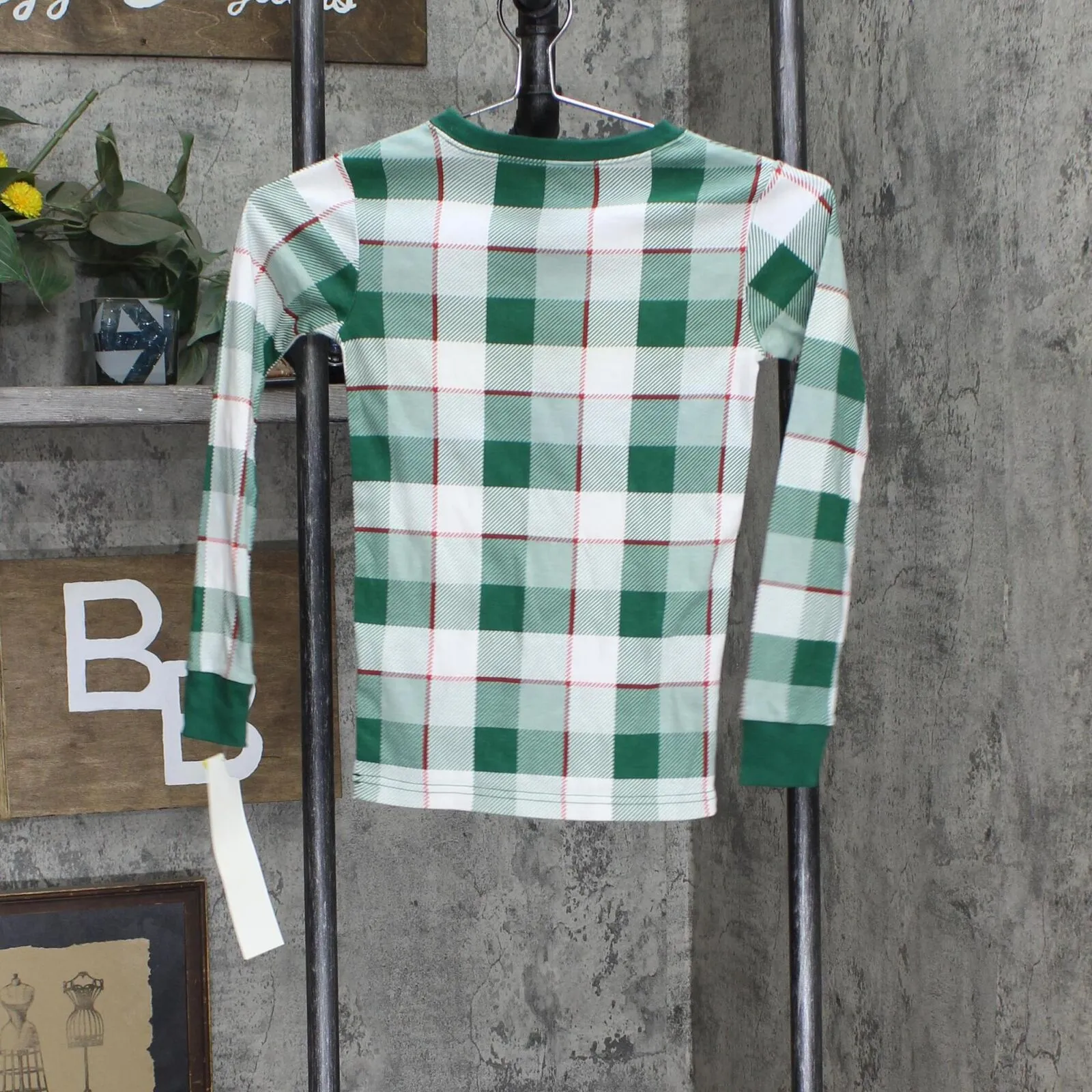 Carter's Boys 4-14 Holiday Snug Fit Pajama Shirt Top 3O111610 Green Plaid 8