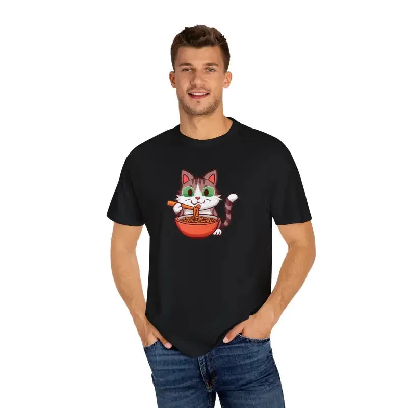 Cat Slurping Noodles Tee Purr Perfectly Cozy Fun