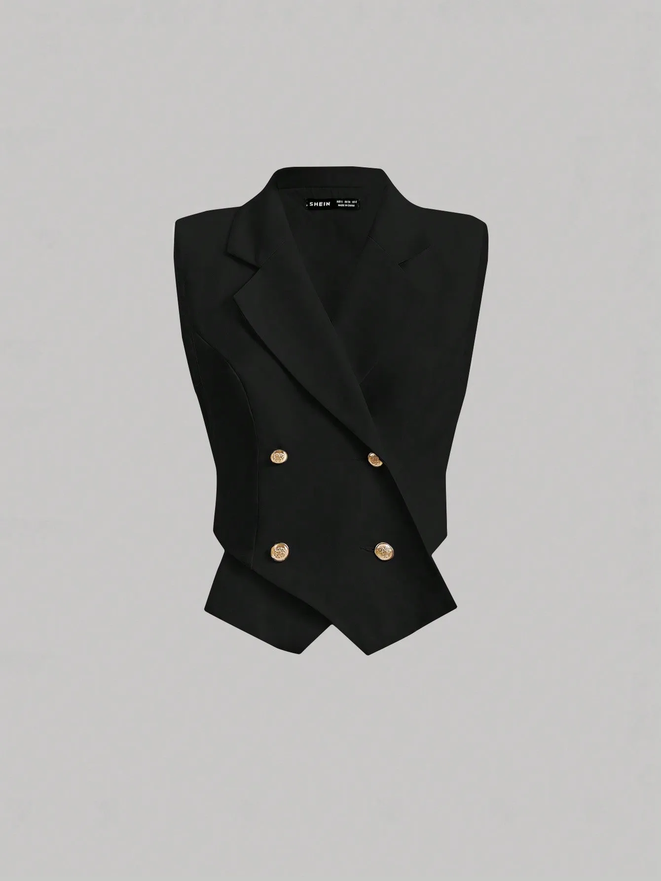 Chaqueta de traje de solapa doble botón para mujer