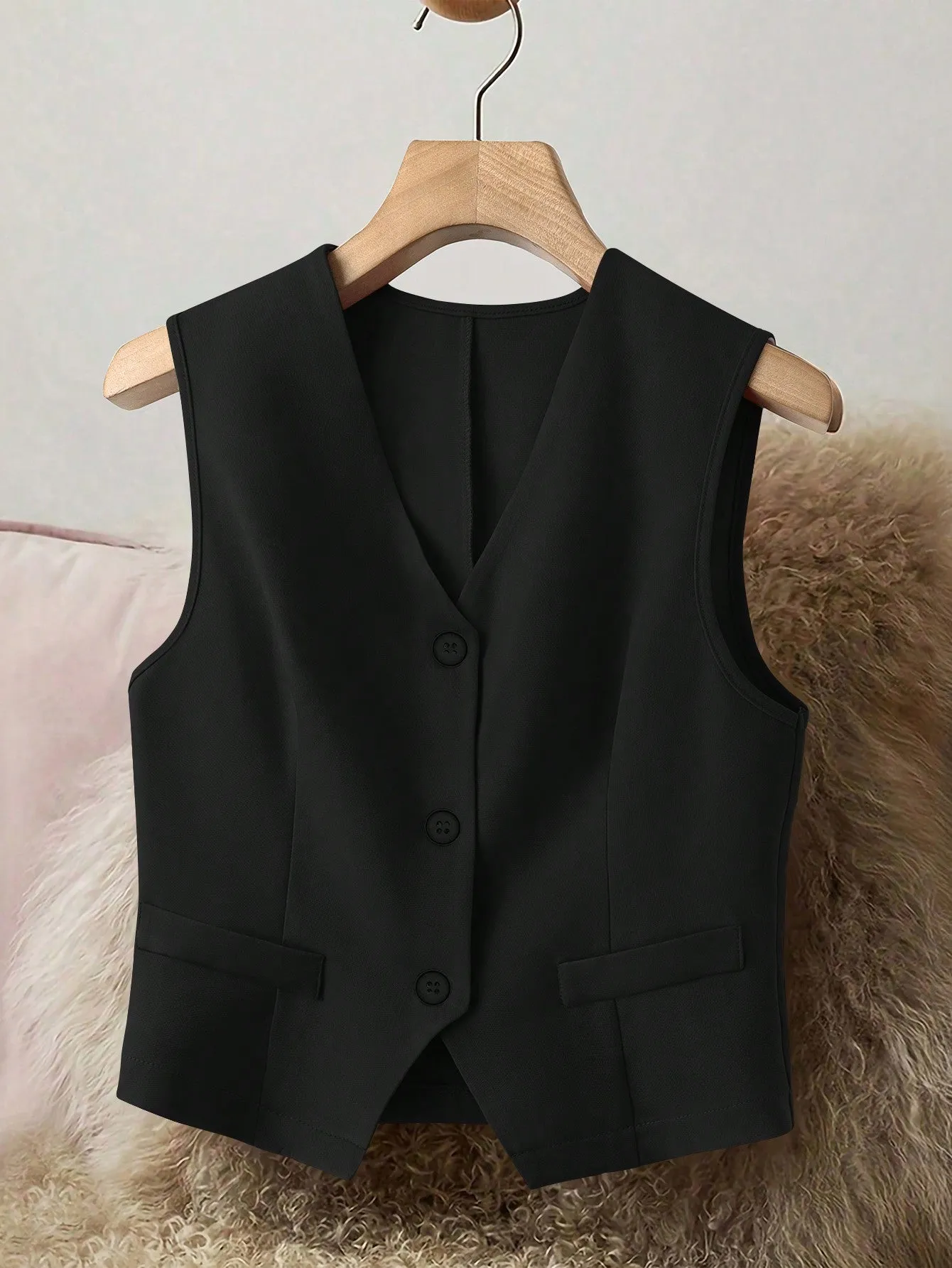 Chaqueta elegante sin mangas para mujer