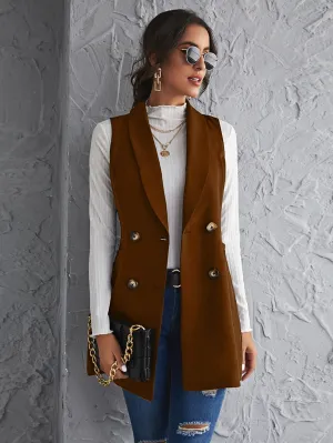 Cherry Vibes: Blazer chaleco con botones de cuello esmoquin