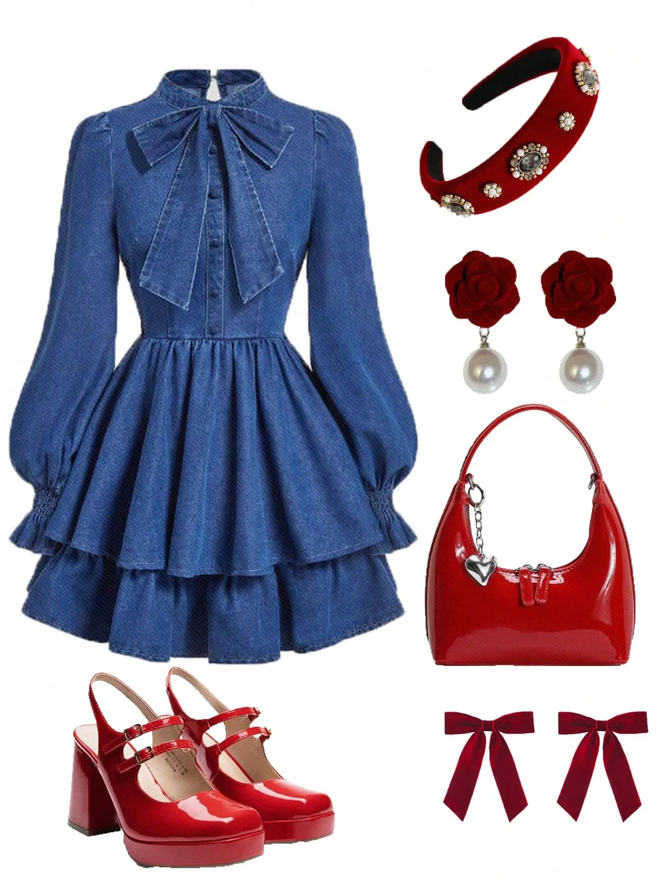 Cherry Vibes: Vestidos Vaqueros Vintage para Mujer en