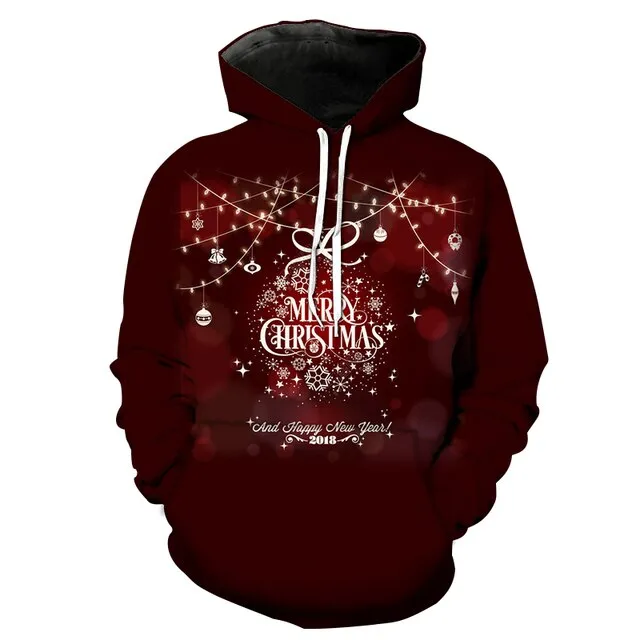 Christmas Hoodie Men's Women's Fashion 3D Printed Sweatshirt  Pullover