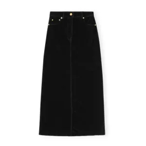 CORDUROY LONG SKIRT | BLACK