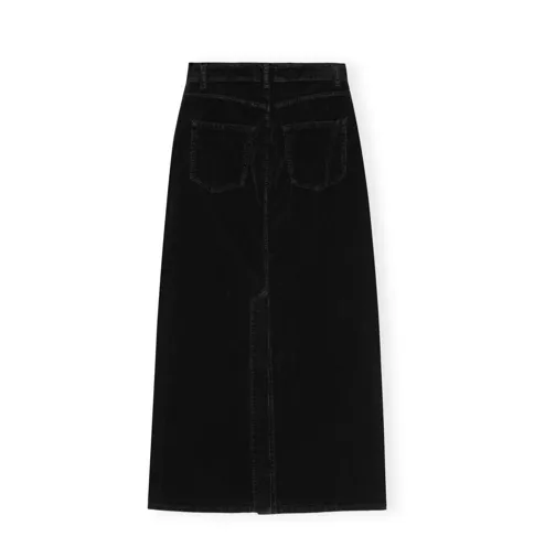 CORDUROY LONG SKIRT | BLACK