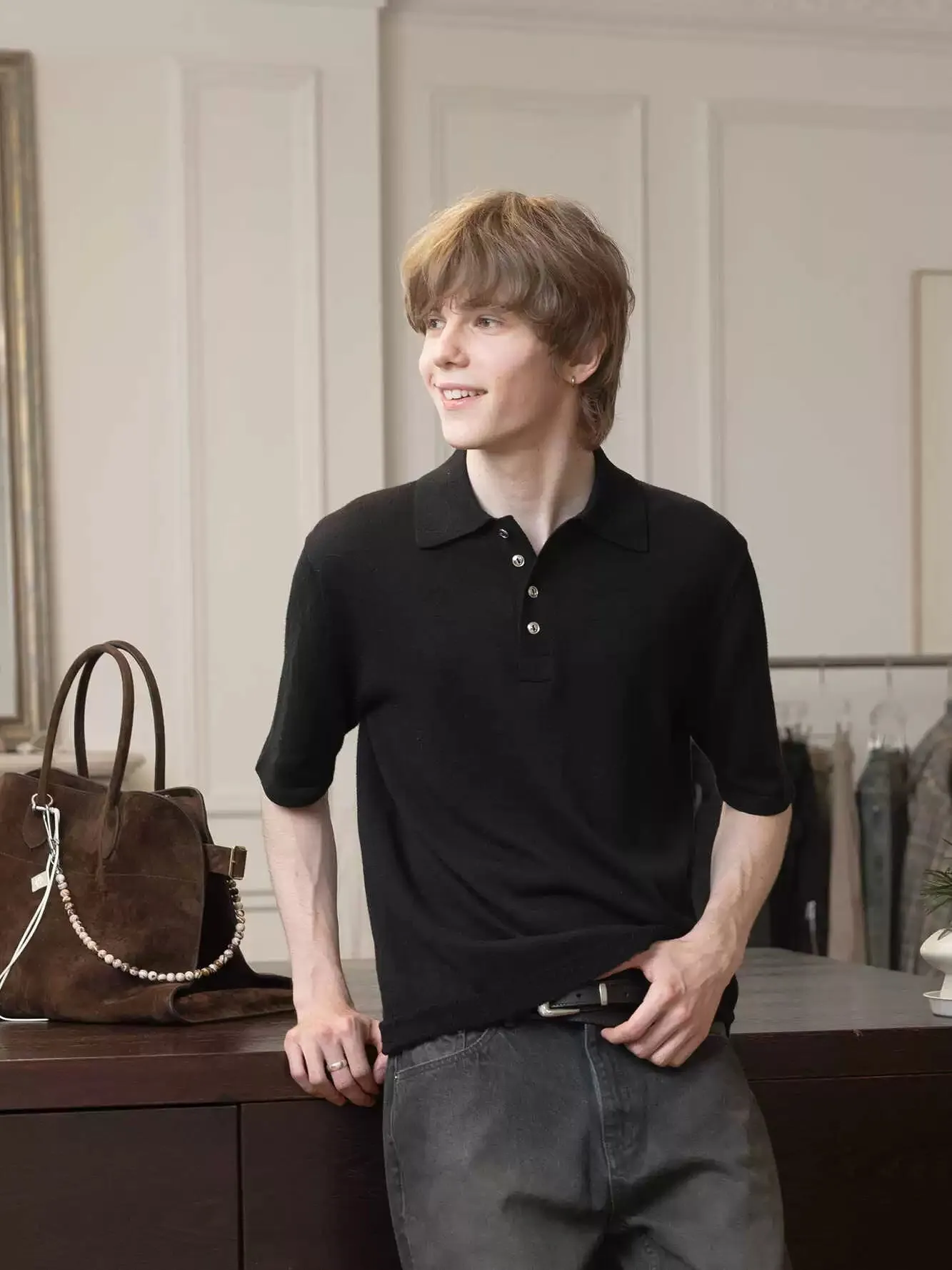 Cotton Linen Polo Shirt