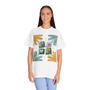Cozy Cotton Tee with Flowers and Hearts Vibes