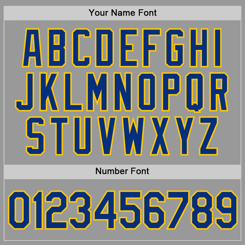 Custom Gray Royal-Gold Performance T-Shirt
