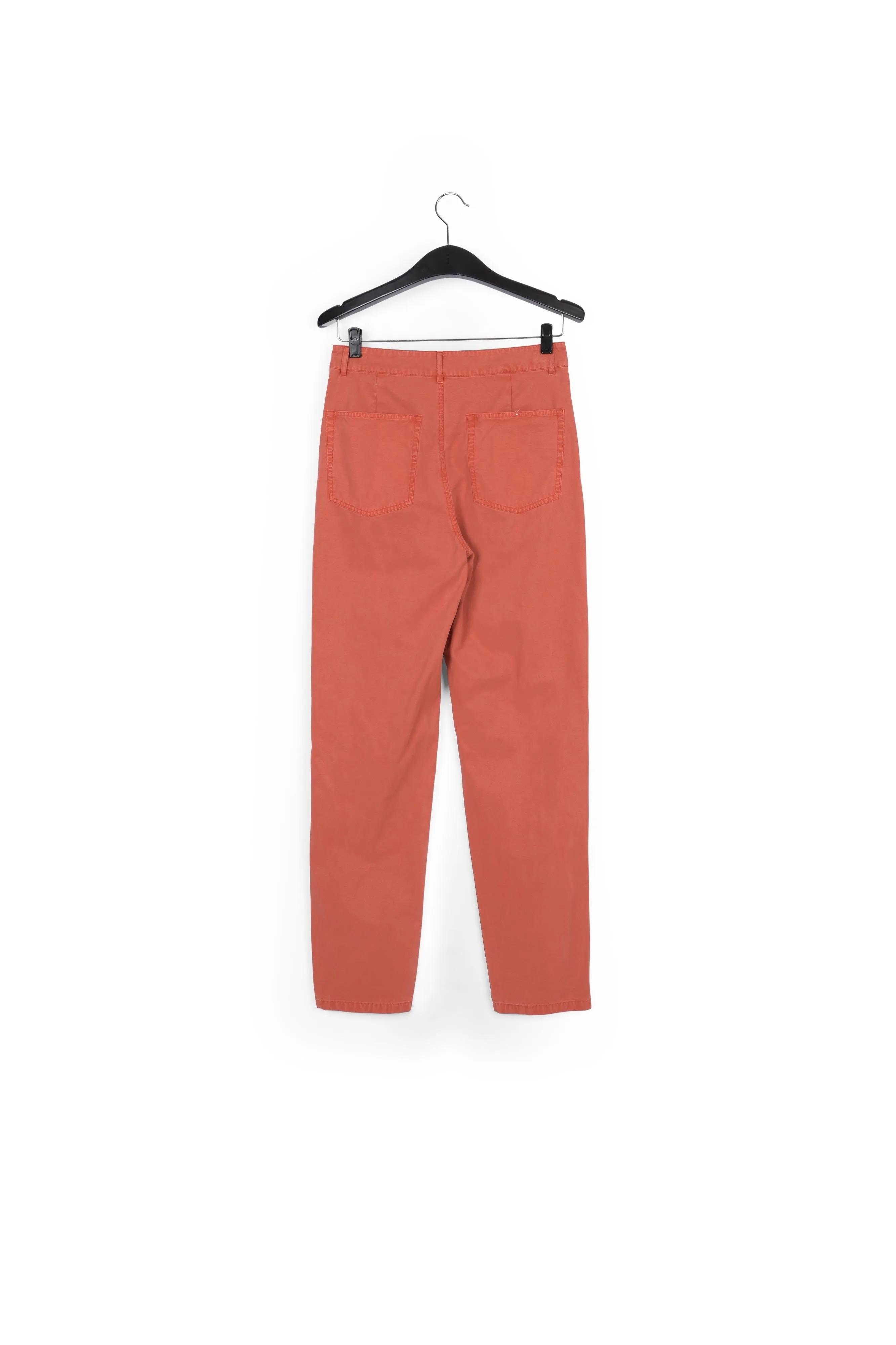 Dark orange carrot-shaped high-rise jeans