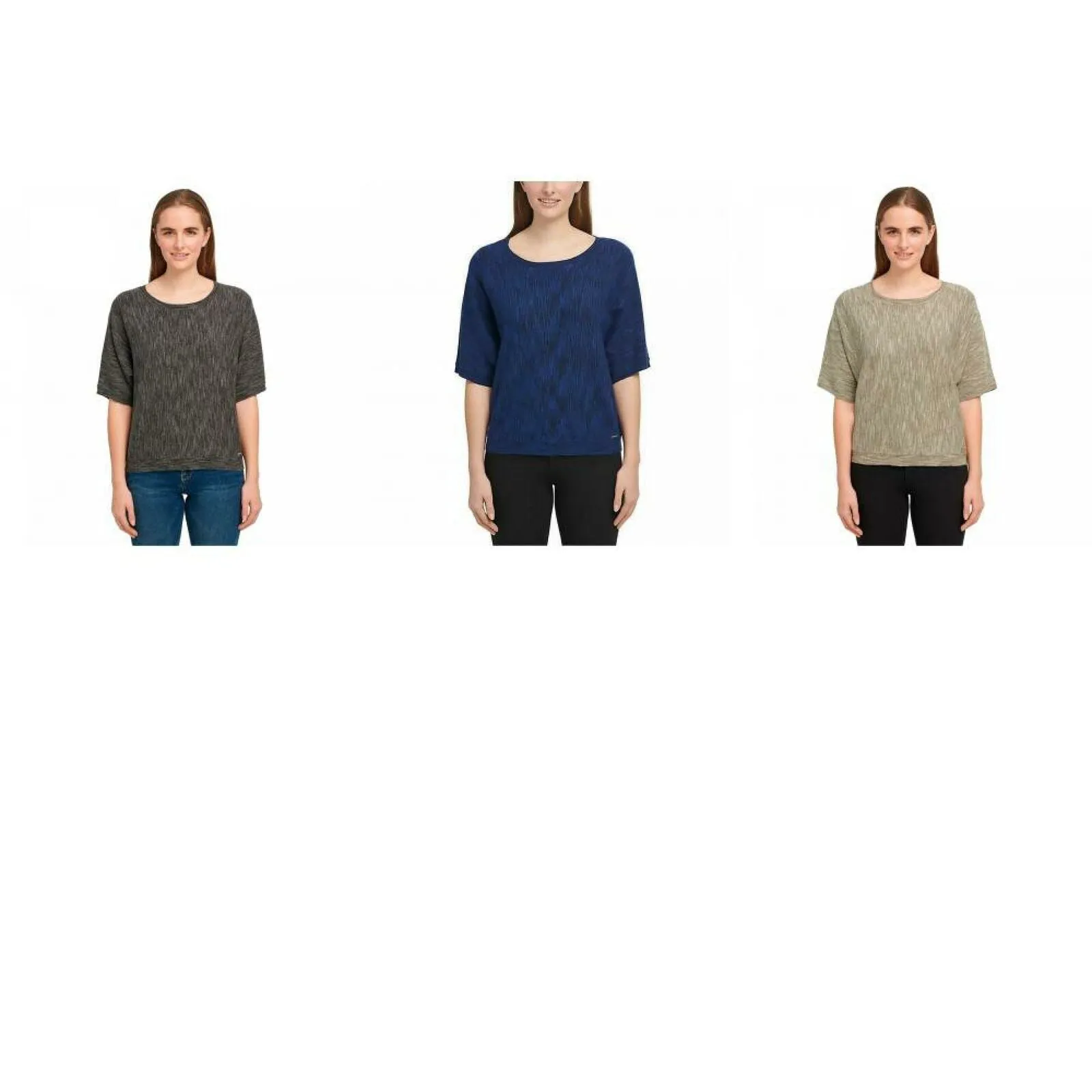 DKNY Jeans Women's Marled Knit Dolman Half Sleeve Top