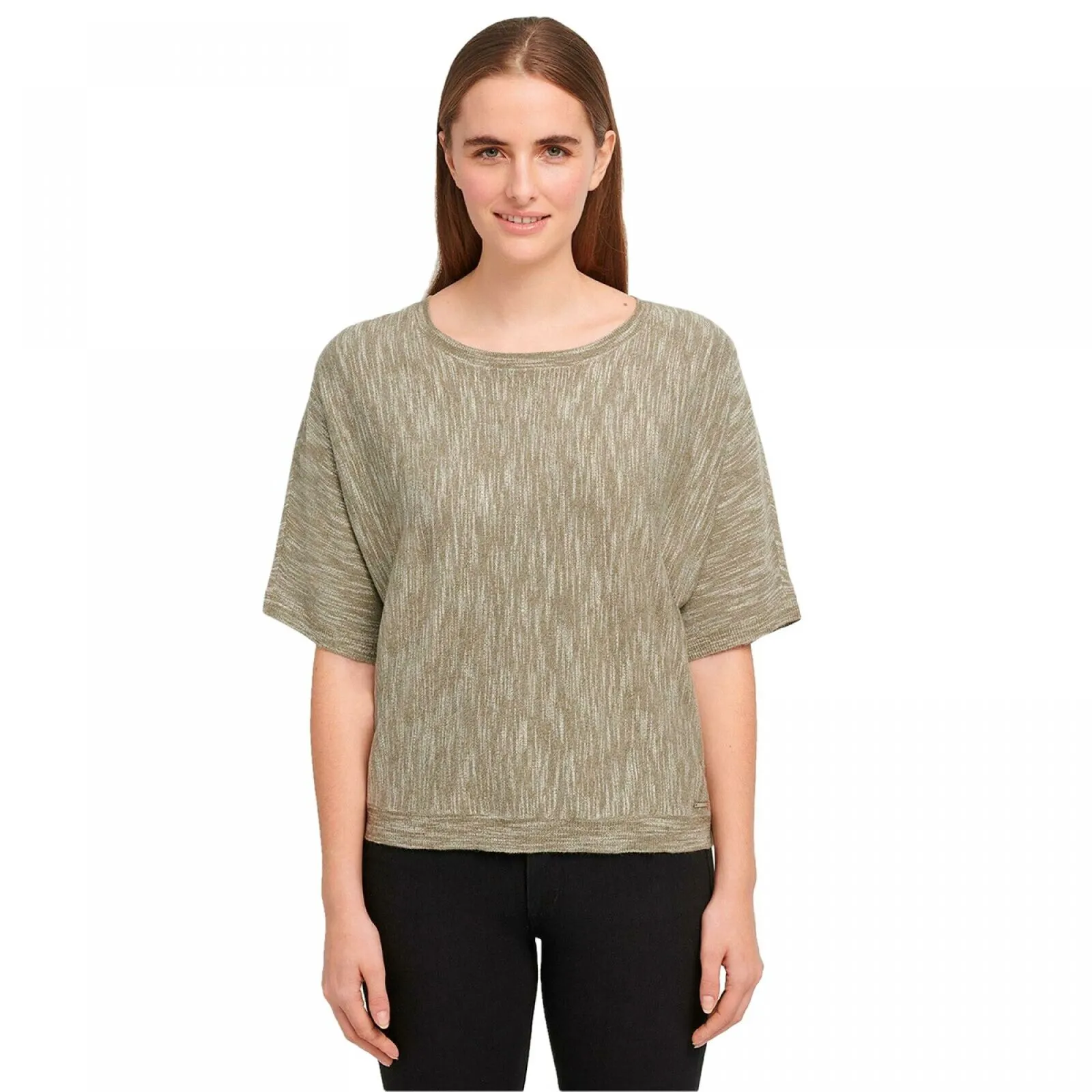 DKNY Jeans Women's Marled Knit Dolman Half Sleeve Top