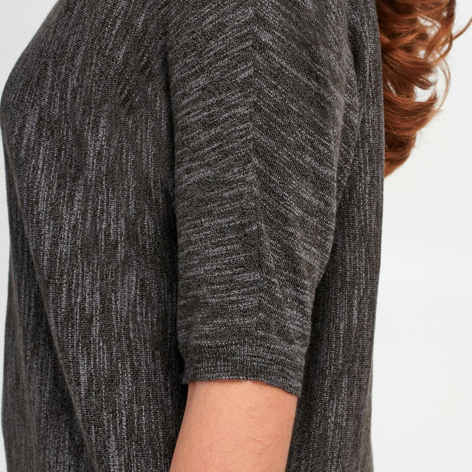DKNY Jeans Women's Marled Knit Dolman Half Sleeve Top