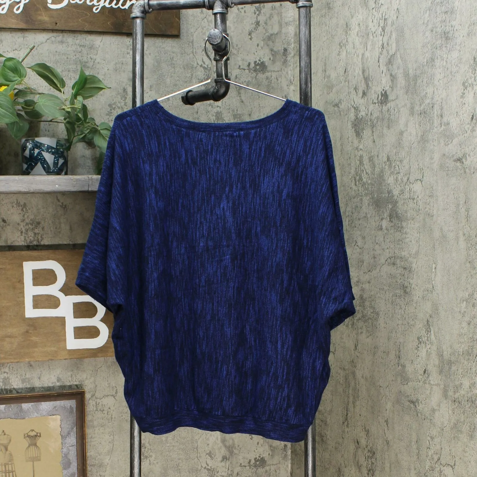 DKNY Jeans Women's Marled Knit Dolman Half Sleeve Top