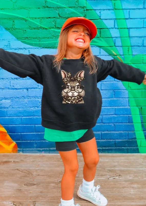 Easter Bunny Leopard Toddler Graphic Sweatshirt