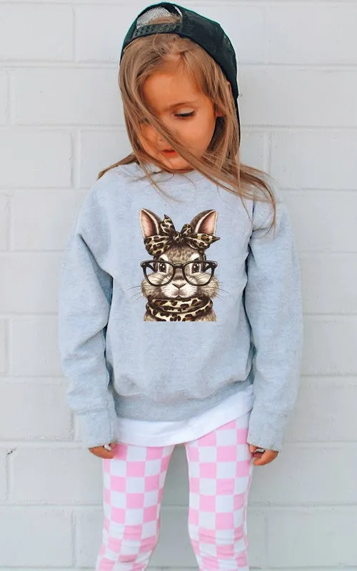 Easter Bunny Leopard Toddler Graphic Sweatshirt