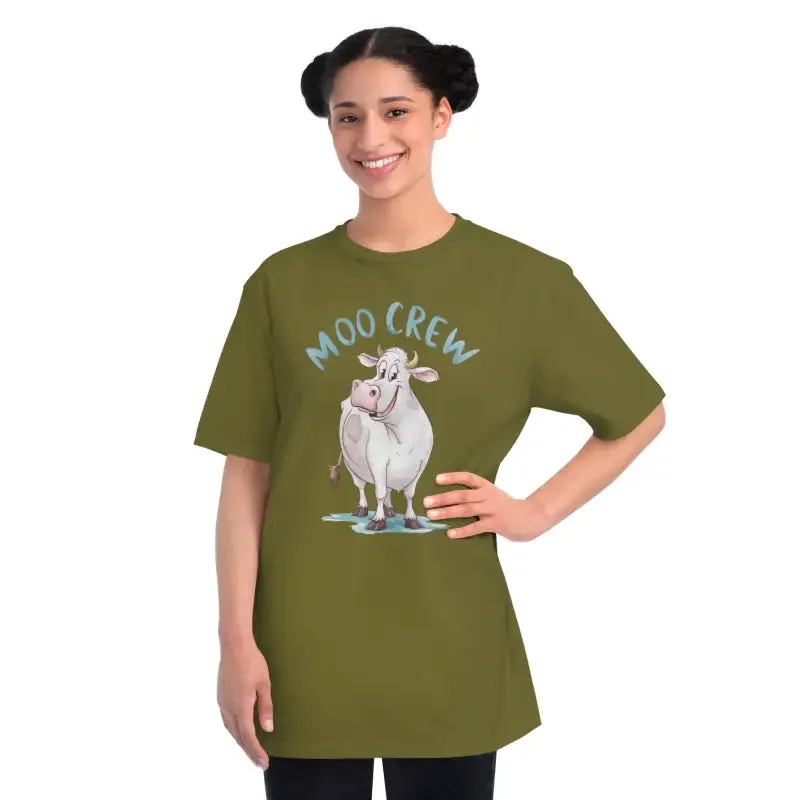 Eco Friendly Moo Crew Cow Tee for Cozy Vibes