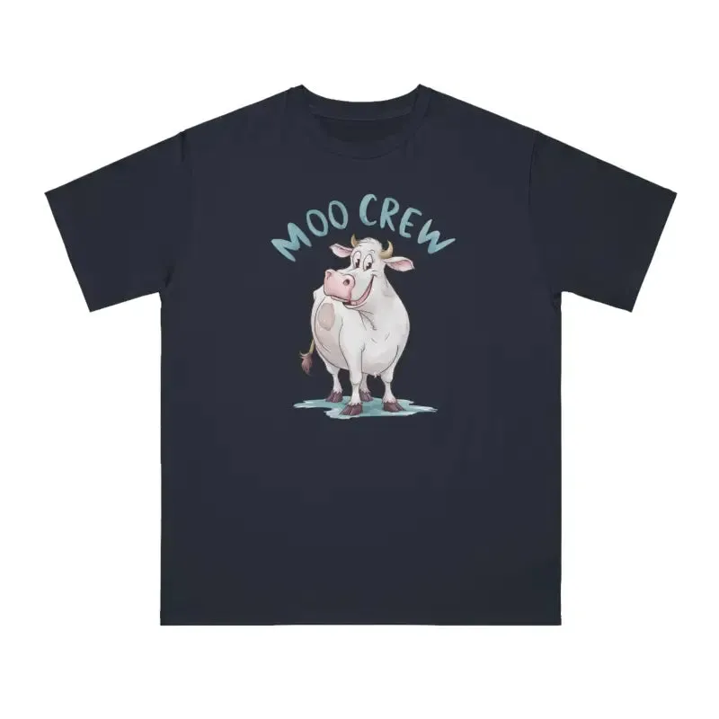 Eco Friendly Moo Crew Cow Tee for Cozy Vibes