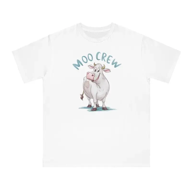 Eco Friendly Moo Crew Cow Tee for Cozy Vibes