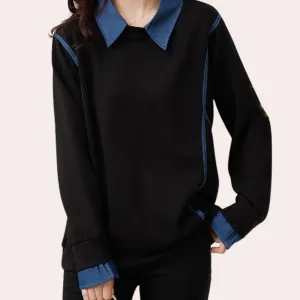 Elegant Katerina Women's Sweatshirt with Stylish Collar