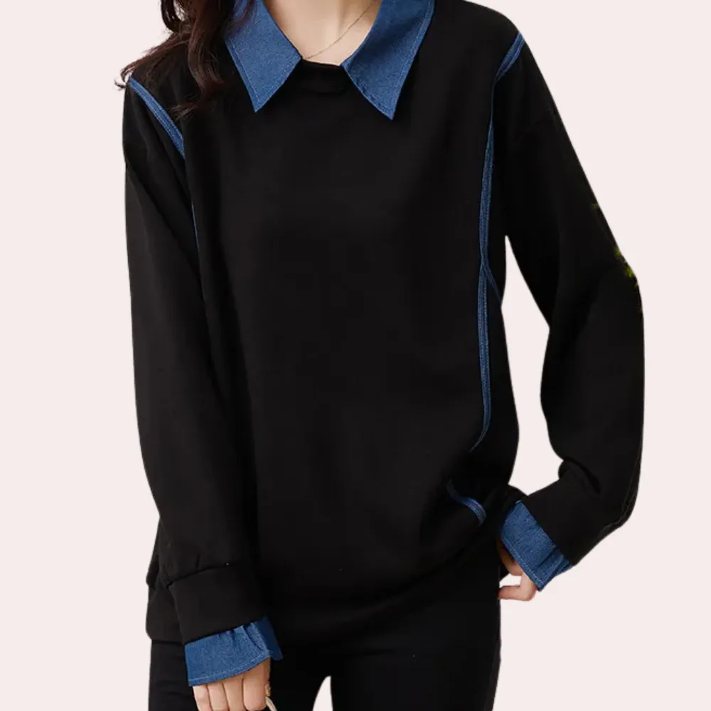 Elegant Katerina Women's Sweatshirt with Stylish Collar