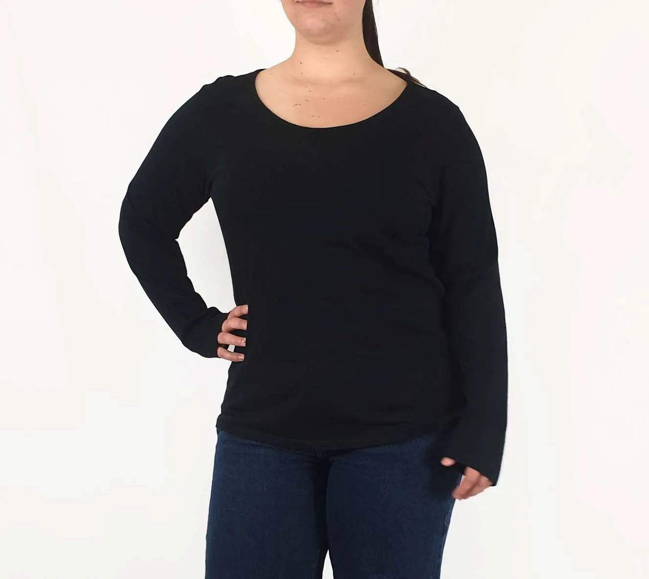 Elk black long sleeve top size 16