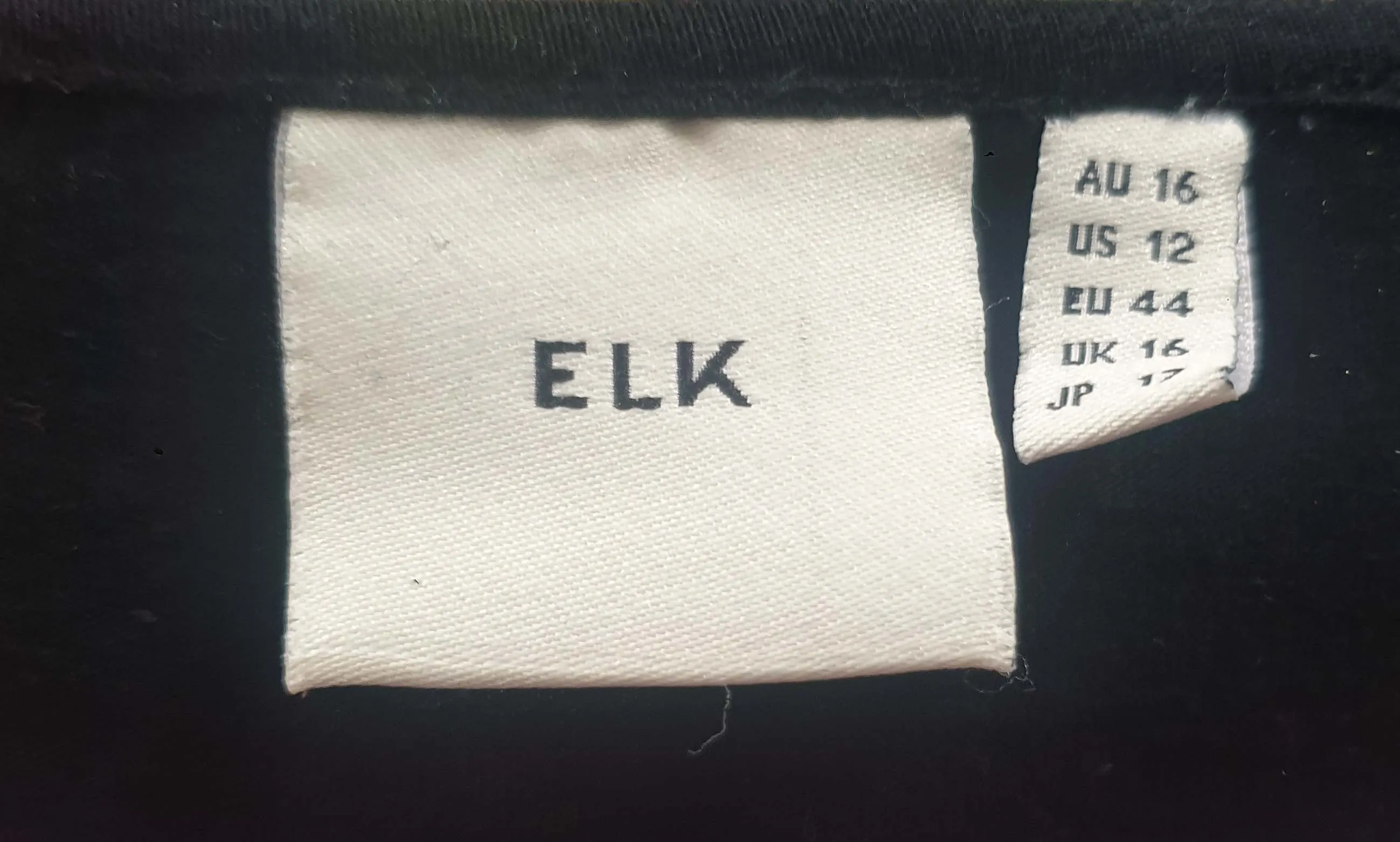 Elk black long sleeve top size 16