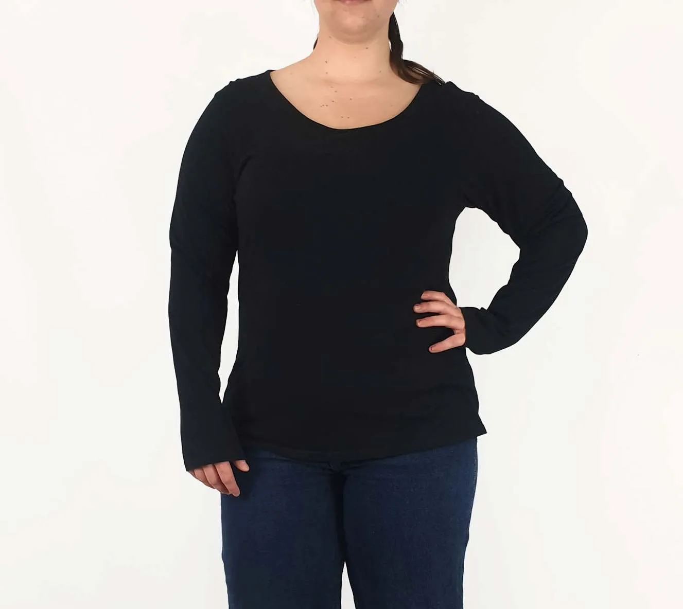 Elk black long sleeve top size 16