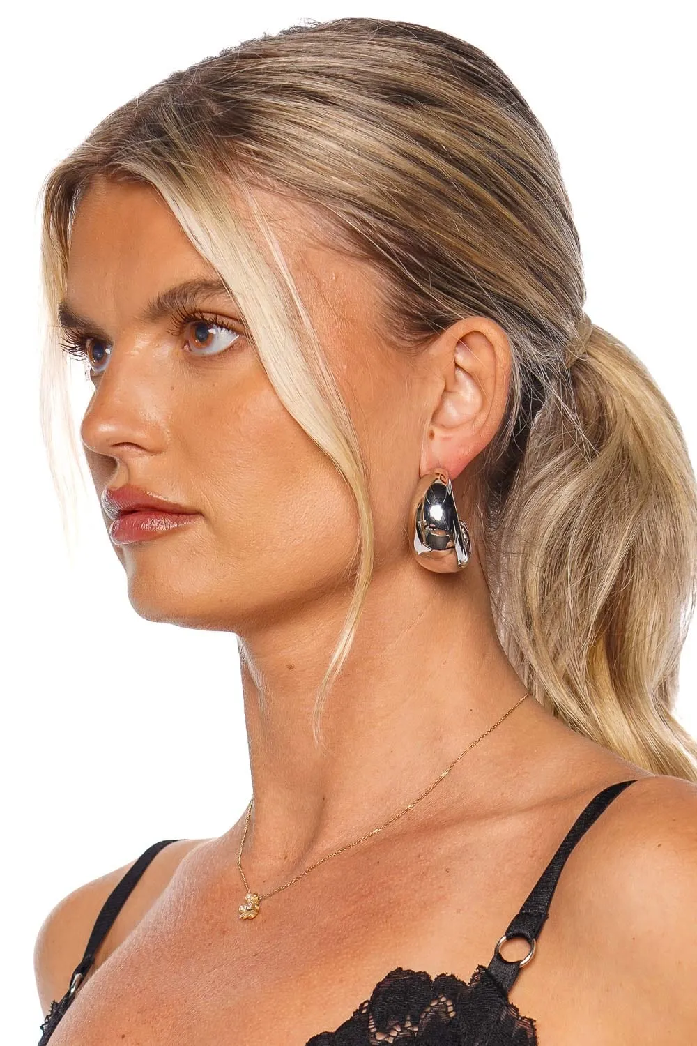 Emma Silver Large Hoop Earring
