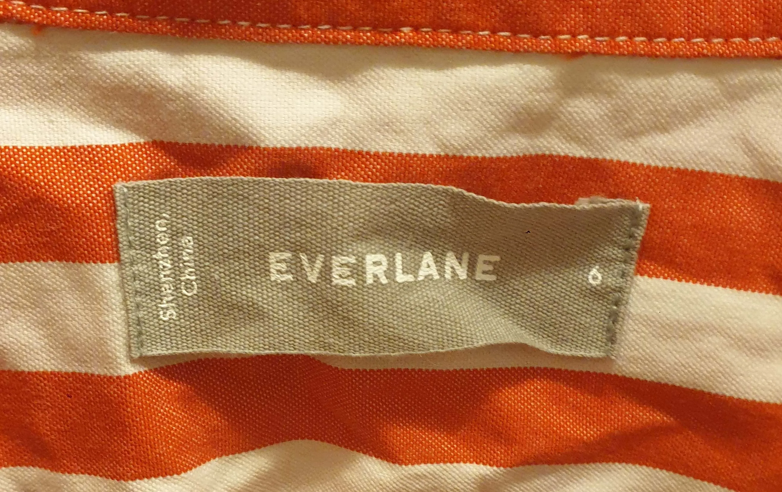 Everlane red and white striped top fits size 14