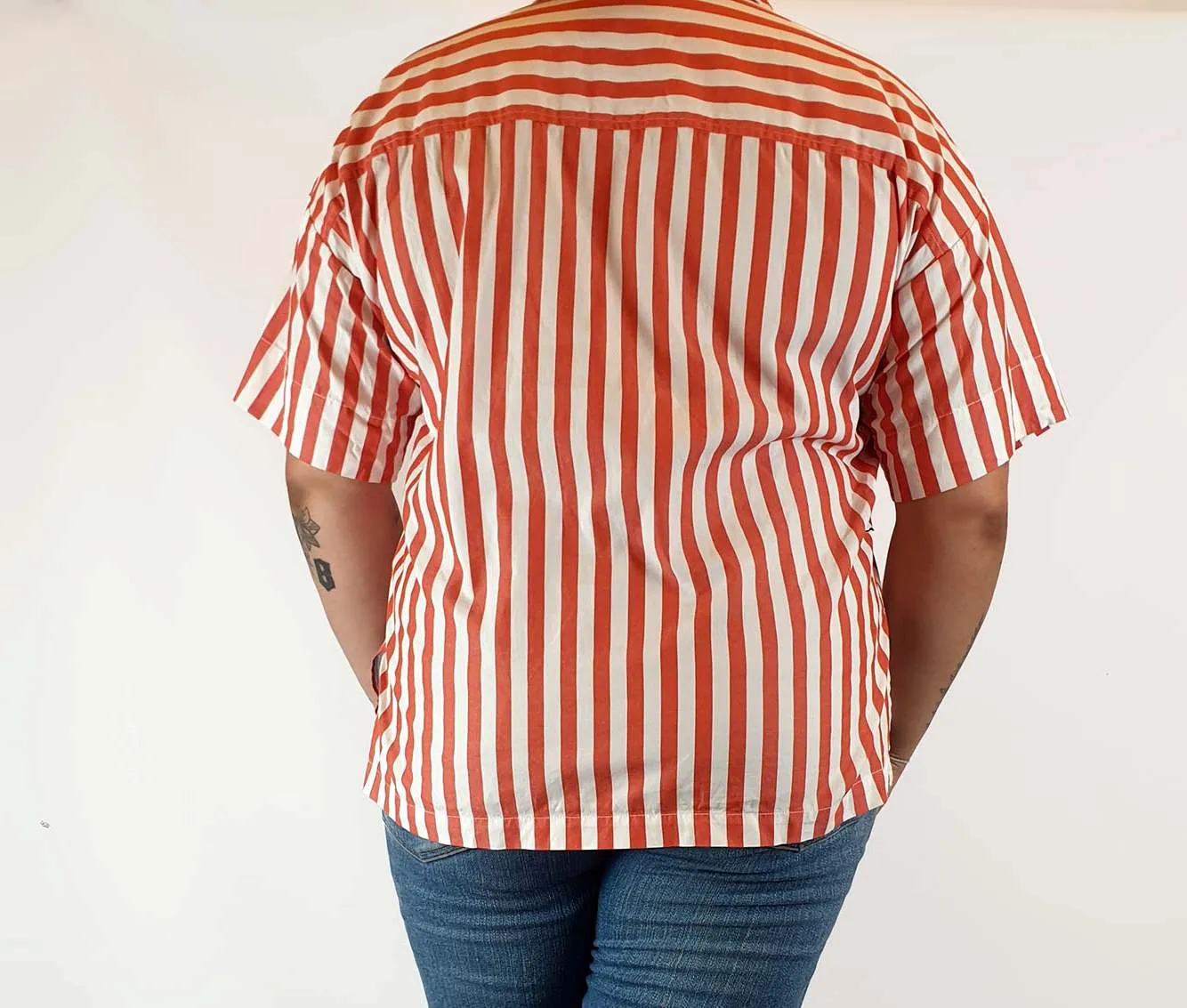 Everlane red and white striped top fits size 14