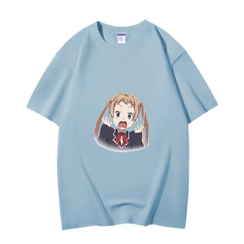 Fashion Anime Chuunibyou demo koi ga shitai Dekomori Sanae 230g GSM Hipster Style Oversized Cotton T-shirt