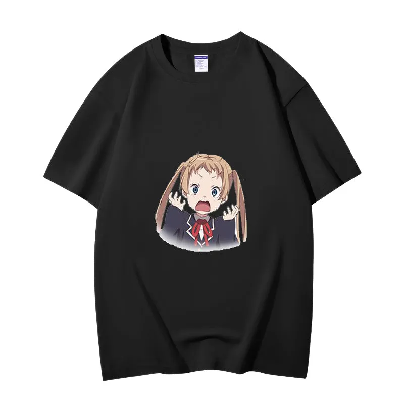 Fashion Anime Chuunibyou demo koi ga shitai Dekomori Sanae 230g GSM Hipster Style Oversized Cotton T-shirt