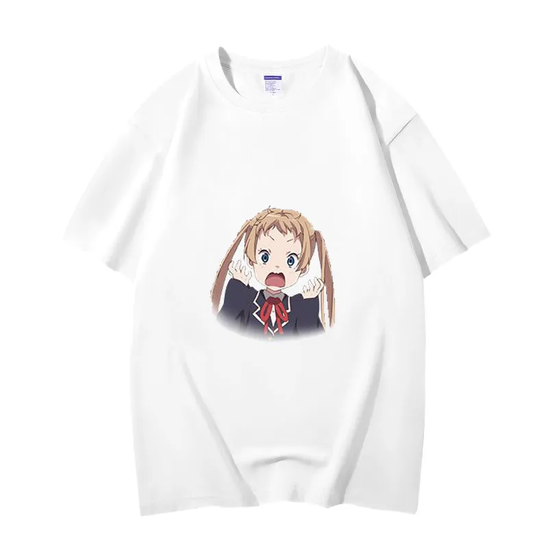 Fashion Anime Chuunibyou demo koi ga shitai Dekomori Sanae 230g GSM Hipster Style Oversized Cotton T-shirt
