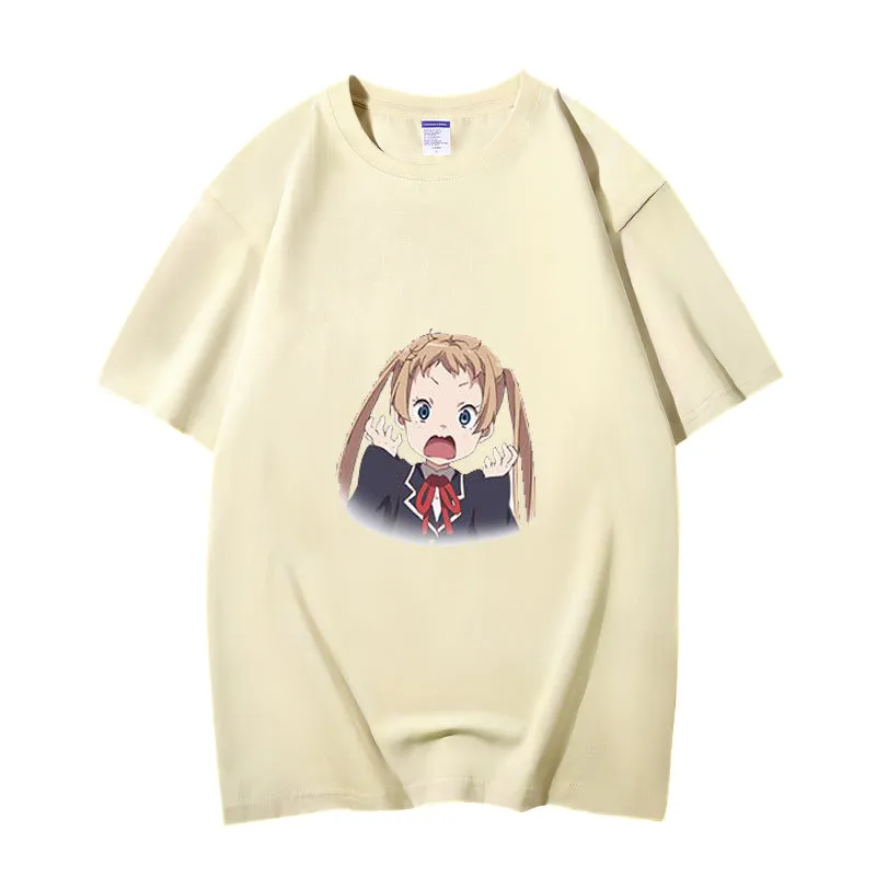 Fashion Anime Chuunibyou demo koi ga shitai Dekomori Sanae 230g GSM Hipster Style Oversized Cotton T-shirt