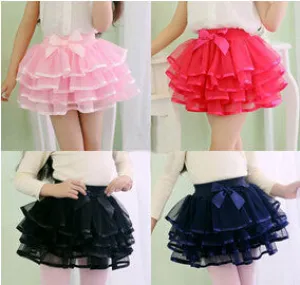 fashion girls tutu skirts baby ballerina skirt childrens chiffon fluffy pettiskirts kids Hallowmas casual tutu skirt